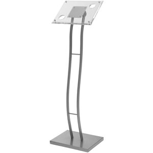 Inbox Zero Curve Sign Holder Silver/Transparent 126cm H x 37cm W x 28cm D Image