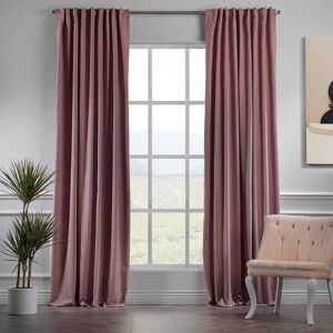Noine Home Deco Polyester Room Darkening Single Curtain Panel Panel Rose Pink 130cm Width x 325cm Drop Image