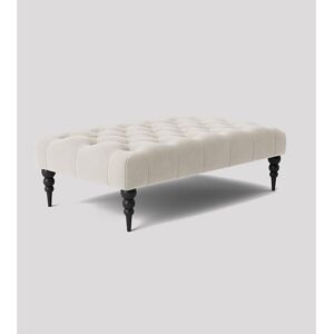R&M Furnishers Alyana Rectangle Ottoman Bench with Wooden Legs- Naples Chesterfield Upholstered Footstool Cream Naple 35" H x 180" W x 50" D Image