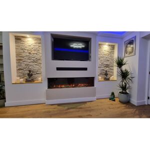 Belfry Heating 3D Panoramic 3 Sided Glass Electric Fire Black 46.2cm H x 129.6cm W x 19cm D Image