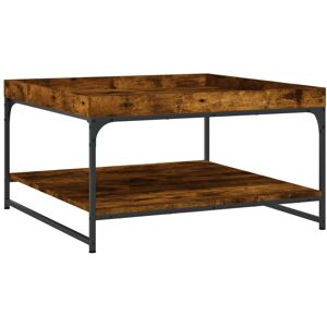 Borough Wharf Eichorn 4 Legs Coffee Table with Storage Smoked Oak 45cm H x 80cm L x 80cm W Image
