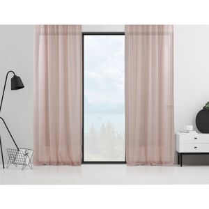 Noine Home Deco Polyester Sheer Curtain Panel Pair Panel Pink 130cm Width x 225cm Drop Image