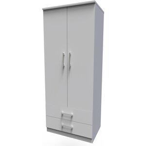 Welcome Furniture Fully Assembled Devon 1 Door Wardrobe Grey 127cm H X 77cm W X 53.5cm D Image