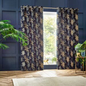 17 Stories Akara Polyester Room Darkening Eyelet Curtain Pair Blue 229 W x 183 D cm Image