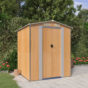 Dakota Fields Authur Garden Shed Light Brown 192X191x223 Cm Galvanised Steel Brown 192cm W X 191cm D X 223cm H Image