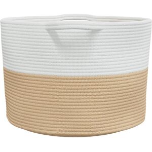 House of Hampton Ahmil Laundry Basket with Handles Beige/White 36cm H X 55cm W X 55cm D Image