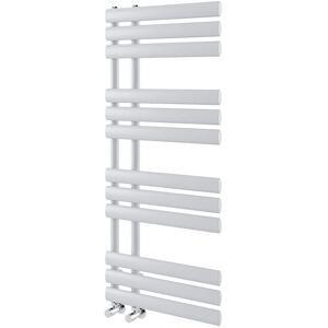 White Stone Vertical Flat Panel Towel Rail White 113cm H x 50cm W x 56cm D Image