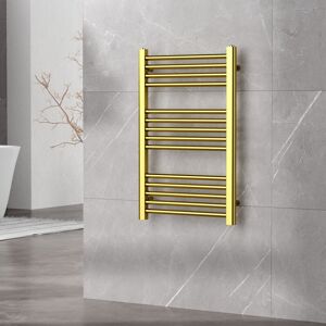 White Stone Heated Towel Rail 77cm x 50cm Gold 77cm H X 50cm W X 30cm D Image
