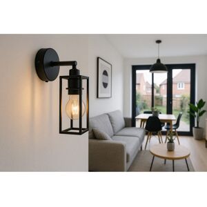 Borough Wharf QUATTRO MATT BLACK WALL LIGHT Satin Black 35cm H X 11.5cm W X 19.5cm D Image