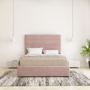 Brayden Studio Chanute Upholstered Bed Frame Pink Double (4'6) Image