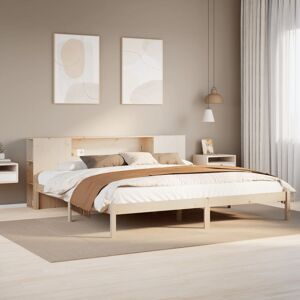ClassicLiving Bookcase Bed Without Mattress Wax Brown 140X190 Cm Solid Wood Pine Brown Super King (6') Image