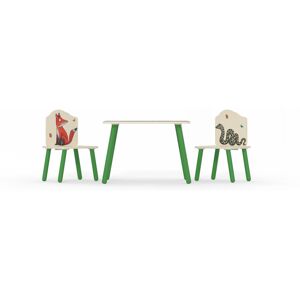 Kidsaw The Gruffalo 3 Piece Square Play Or Activity Table and Chair Set Cream 48.5cm H X 50cm L X 50cm D Image