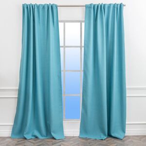 Lilijan Home & Curtain LAXTON Room Darkening Extra Long & Extra Wide Decorative Curtain Turquoise 130cm Width x 350cm Drop Image