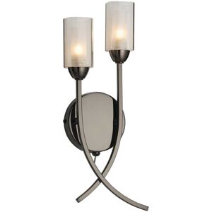 Marlow Home Co. Cambridge 2-Light Wallchiere Mirror Black 35cm H X 14cm W X 6.5cm D Image