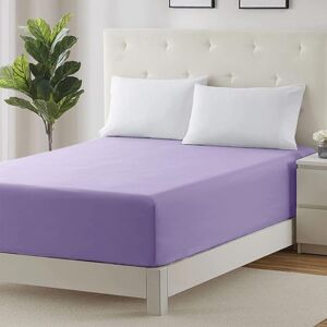 17 Stories Parizoda Plain Fitted Sheet Extra Deep Pocket 30Cm , Elastic Pocket Breathable Lilac Single (3') Image