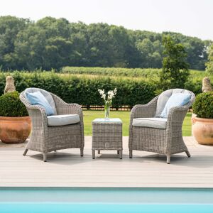 Dakota Fields Blais 3 Piece Rattan Lounge Set Light Grey 2 Image