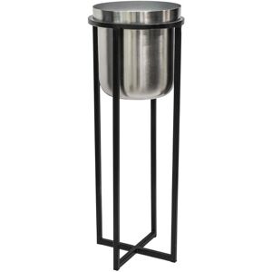 Ivyline Calla Planter Stand Black/Pewter 58cm H x 22cm W x 22cm D Image