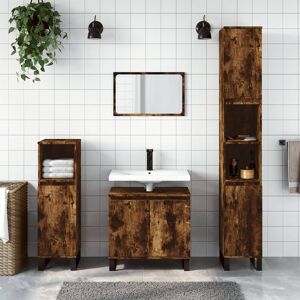 Vidaxl Bathroom Cabinet 30X30x190 Cm Engineered Wood Smoked Oak 190cm H X 30cm W X 30cm D Image