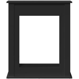 17 Stories Fireplace Surround 75x87.5 Cm Engineered Wood Black 87.5cm H x 75cm W x 20cm D Image