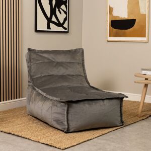 Brayden Studio Icon Glenys Velvet Lounger Bean Bag Chair Charcoal Grey Large Image