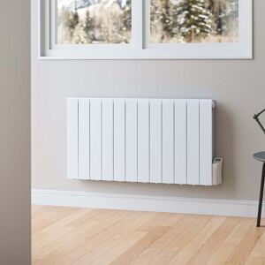 Living and Home 2000w Horizontal Flat Panel Radiator White 57.5cm H X 101cm W X 8cm D Image