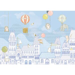 Harriet Bee Cearley Rooftop Ralley 2.5m x 3.5m Matte Mural Blue/White 250cm L X 350cm W Image