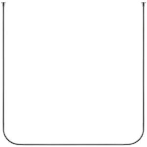 Croydex Fineline 252cm Adjustable Curved Fixed Shower Curtain Rail and Hook Set Silver 1.3cm H X 252cm W X 1.3cm D Image