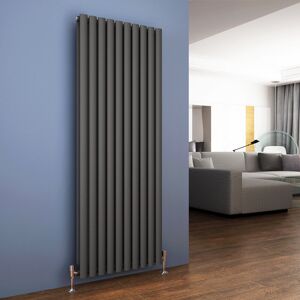 Belfry Heating Liberty Vertical Oval Panel Radiator Anthracite 160cm H x 59cm W x 8.2cm D Image