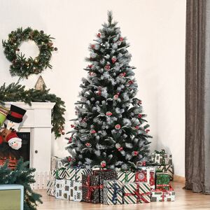 The Seasonal Aisle 180cm H Green Pine Flocked Christmas Tree Green 6' H Image