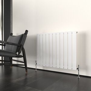 Ebern Designs Flat Panel Central Heating Designer Radiator White 60cm H x 74.8cm W x 4.6cm D Image