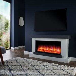 Suncrest Colorado Electric Fireplace Suite Silver 726cm H X 1,300cm W X 318cm D Image