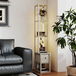 Metro 169cm Column Floor Lamp Cream 169cm H X 43.5cm W X 26.5cm D Image
