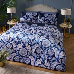 Laurence Llewelyn-Bowen Romilly 100% Polyester Duvet Cover Set Blue Double Duvet Cover + 2 Standard Pillowcases Image