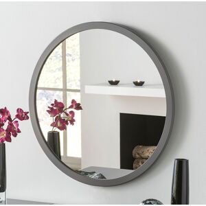 Zipcode Design Tabatha Round Wood Framed Wall Mounted Accent Mirror in Dark Grey 102cm H x 102cm W Image