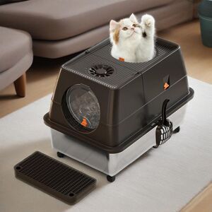 Archie & Oscar Litter Box Enclosure Black 39cm H X 60cm W X 40cm D Image
