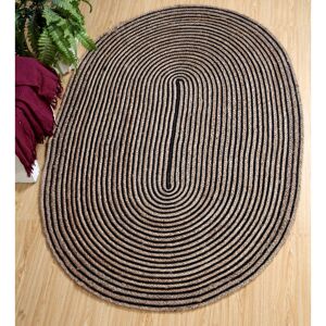 Brambly Cottage Roepke Hand Braided Brown Rug Brown;Brown Oval 120 x 180cm Image
