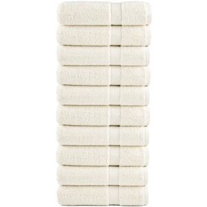 Ebern Designs Nerte 100% Cotton Bath Towels - Set of 10 Cream White 100cm L x 50cm W Image