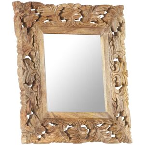 Marlow Home Co. Nardone Solid Wood Framed Wall Mounted Accent Mirror Brown 50cm H x 50cm W Image