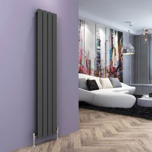 Belfry Heating Chasity Vertical Flat Panel Radiator Anthracite 160cm H x 30cm W x 6.1cm D Image