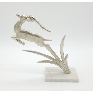 Alpen Home Hegeman 36Cm Decor Silver Metal Reindeer Sculpture Silver 31.8cm H X 232cm W X 8.8cm D Image