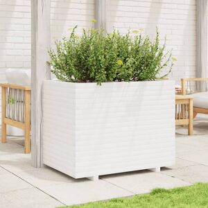 Vidaxl Garden Planter Wax Brown 60X60x49.5 Cm Solid Wood Pine White 72cm H x 90cm W x 60cm D Image