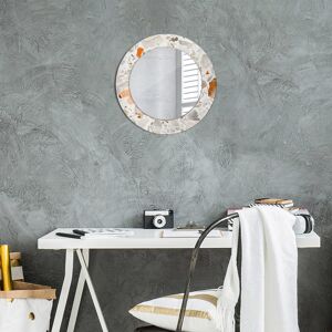 East Urban Home Huldar Round Glass Framed Wall Mounted Accent Mirror White Terrazzo Background 50cm H x 50cm W Image