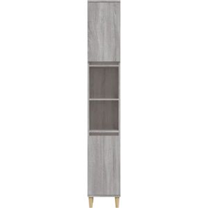 17 Stories Lamonique 30Cm W x 190Cm H x 30Cm D Free-Standing Bathroom Cabinet Light Grey 190cm H X 30cm W X 30cm D Image