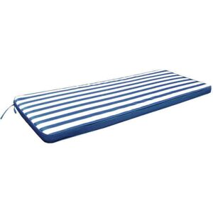 Breakwater Bay Seat Cushion Blue/White 110cm W Image