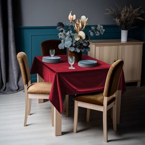 Lilijan Home & Curtain Matte Velvet Square Tablecloth Scarlet 132cm W x 264cm L Image