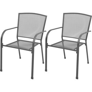 Dakota Fields Bakalyan Stacking Garden Chair Anthracite;Anthracite 87cm H X 61cm W X 61cm D Image
