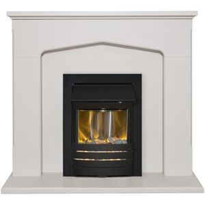 Adam Cotswold Electric Fireplace Suite Cream/Black 112.2cm H X 121.5cm W X 38cm D Image