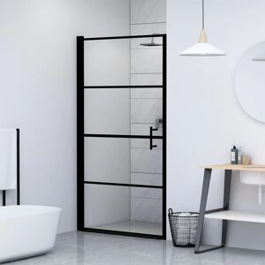 Symple Stuff Kalmin Framed Tempered Glass Pivot Shower Door Black 195cm H x 91cm W Image