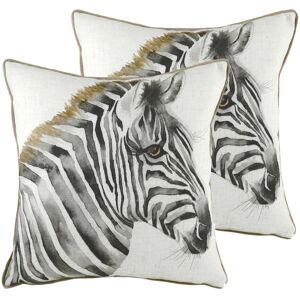 Evans Lichfield Safari Zebra Feathers Scatter Cushion with Filling 43cm H X 43cm W X 4cm D Image