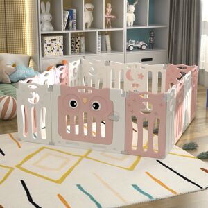 Mack + Milo Planas Baby Gate Pink/White 63cm H x 143cm W x 143cm D Image